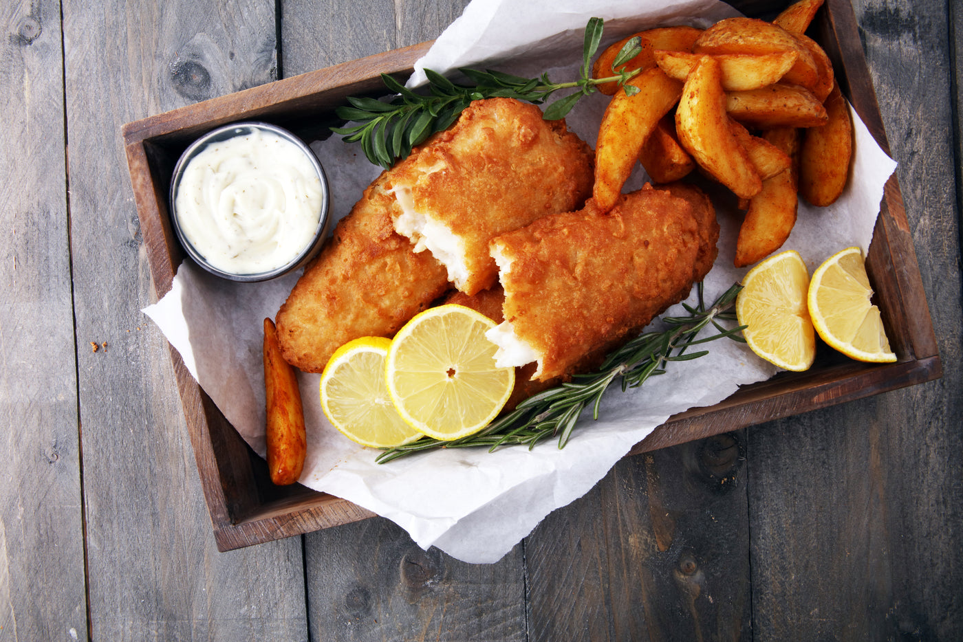 Healthy Fish & Chips with Homemade Tartar Sauce
