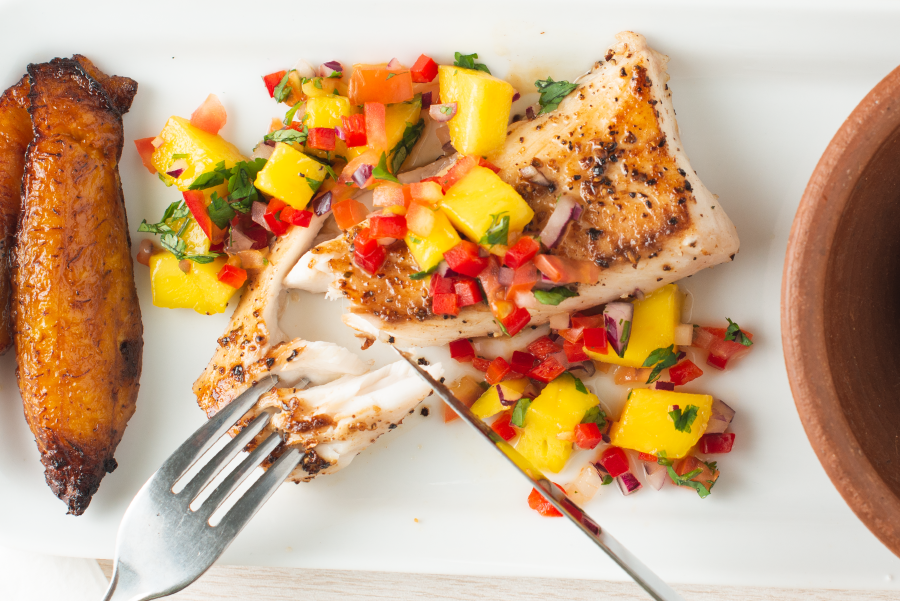 Spicy Cobia with Mango Salsa