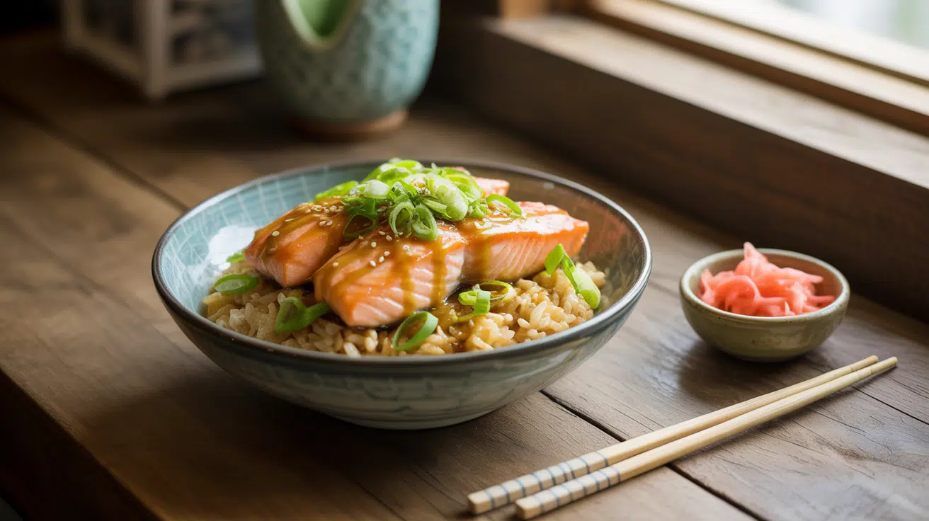 Lemon Ginger Salmon Rice Bowl