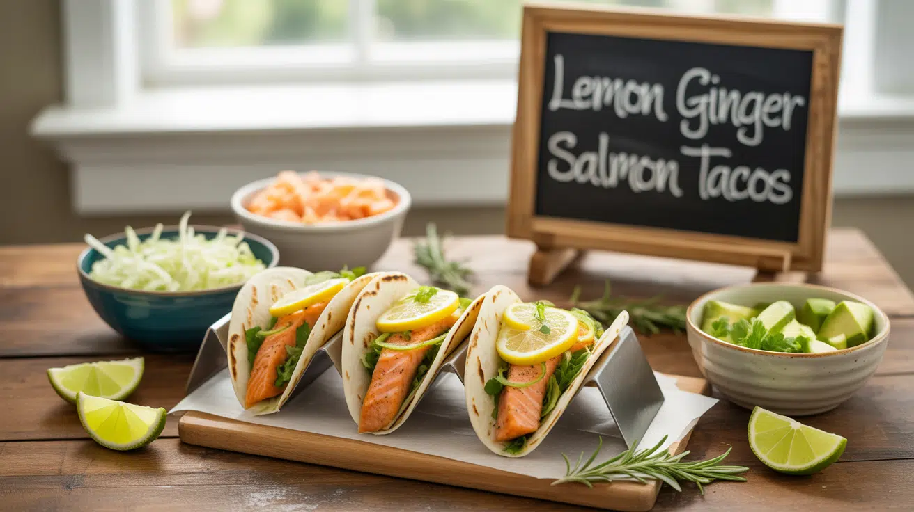 Lemon Ginger Salmon Taco Bar