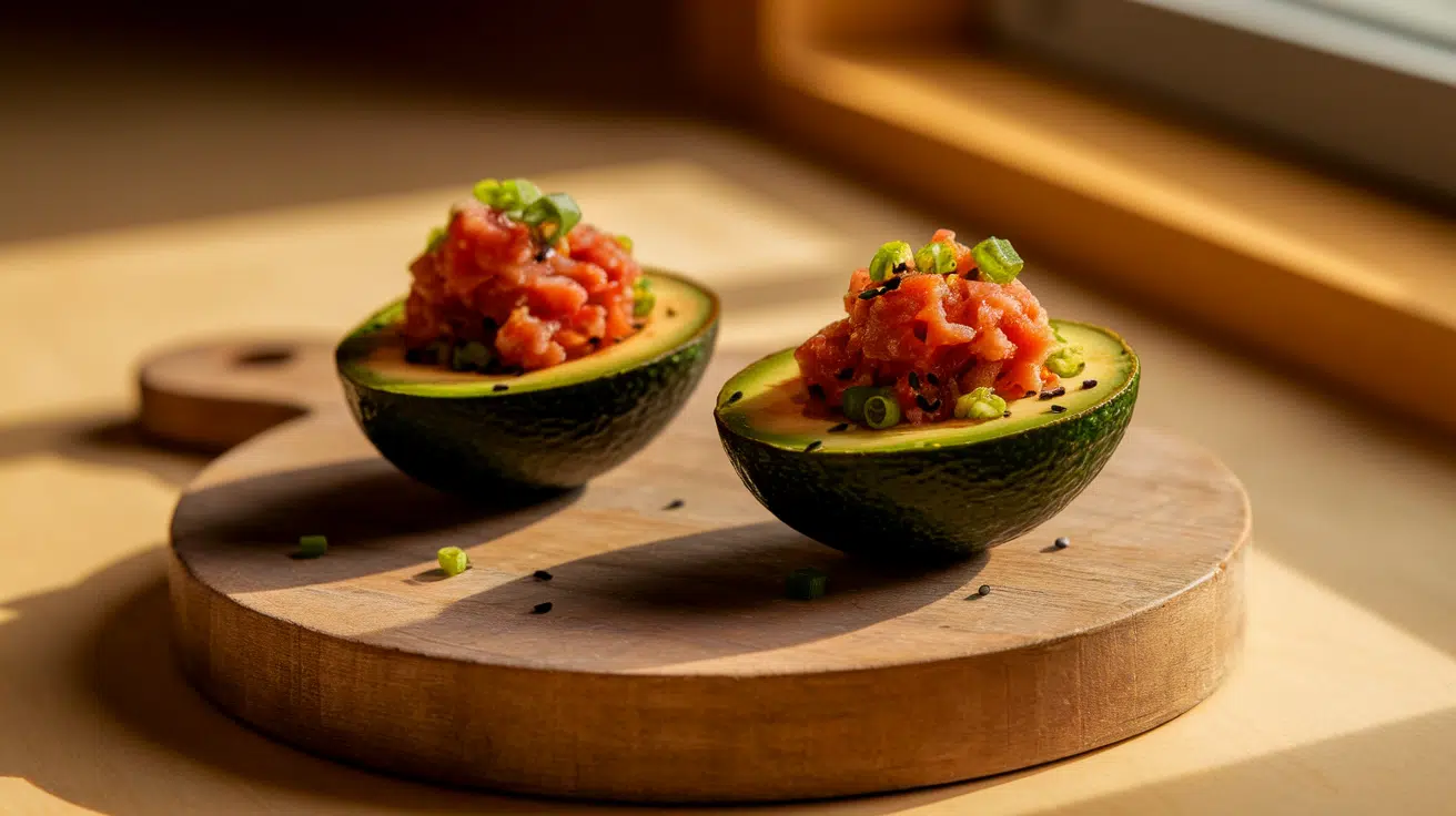Spicy Tuna Stuffed Avocados