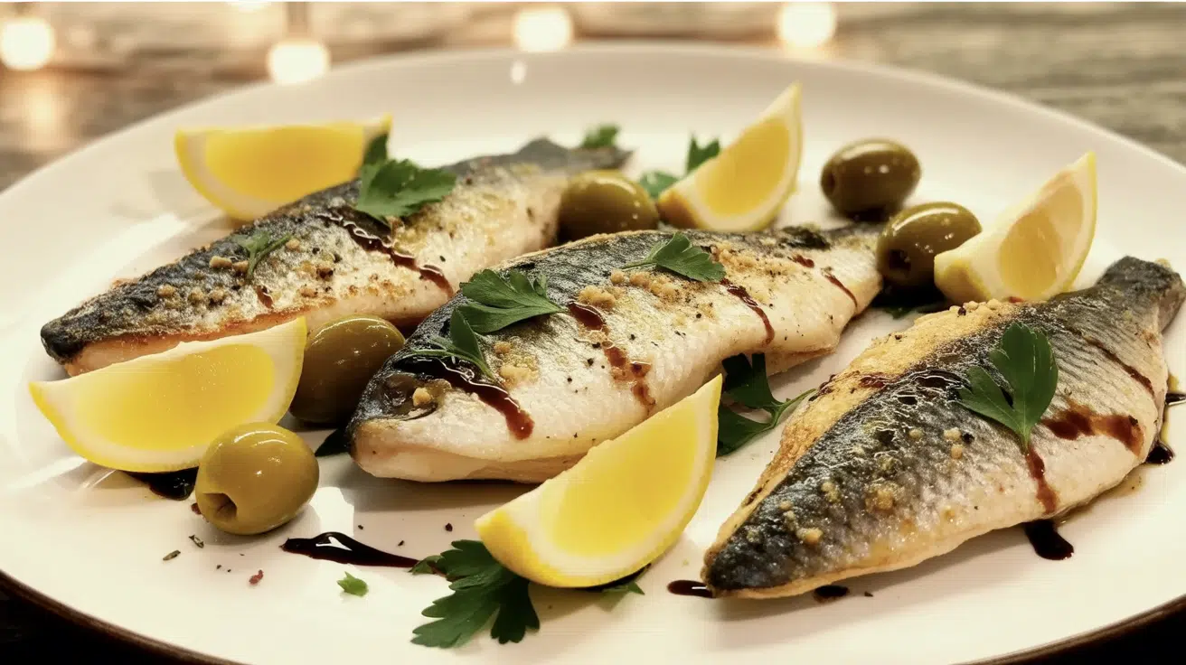 italian style basa fish fillets with lemon and olives