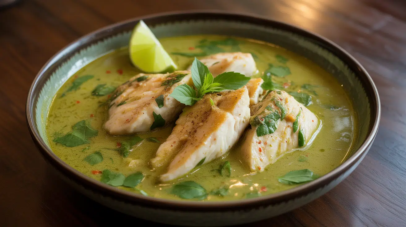thai green curry with basa