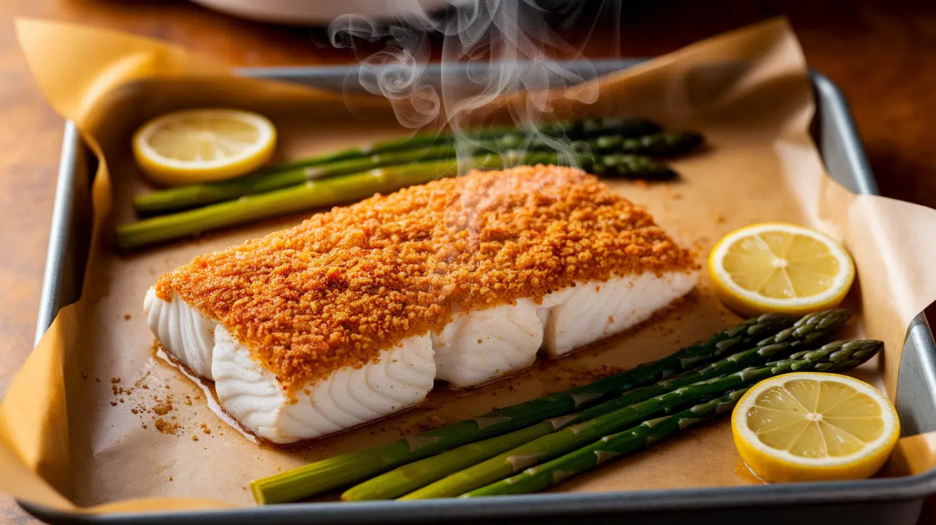 Baked Parmesan Crusted Halibut