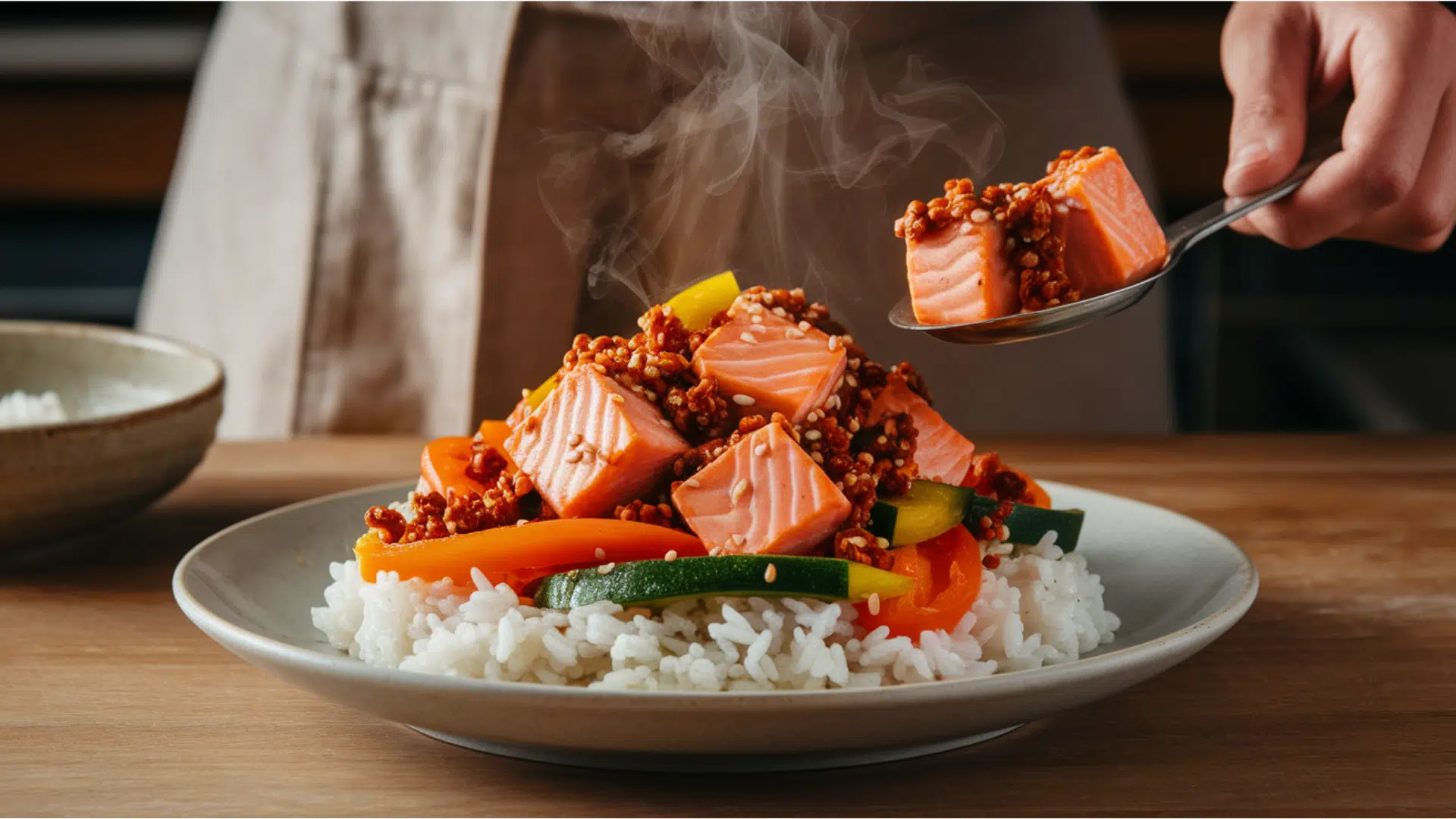 Chili Crisp Salmon Stir Fry