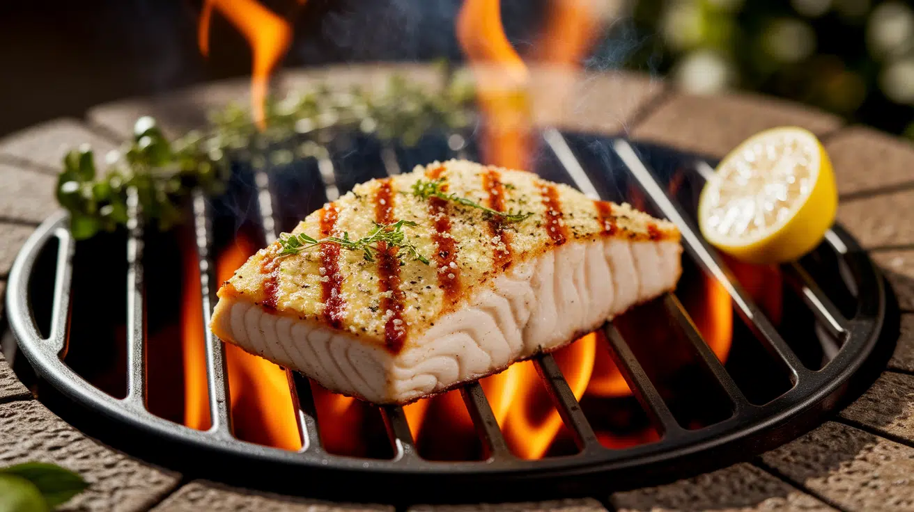 Grilled Parmesan Crusted Halibut