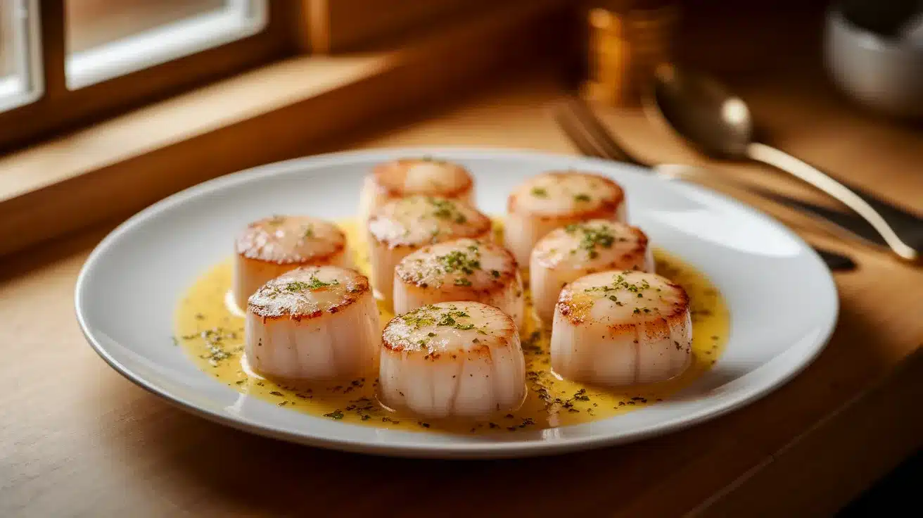Steamed Scallops with Butter and Herbs