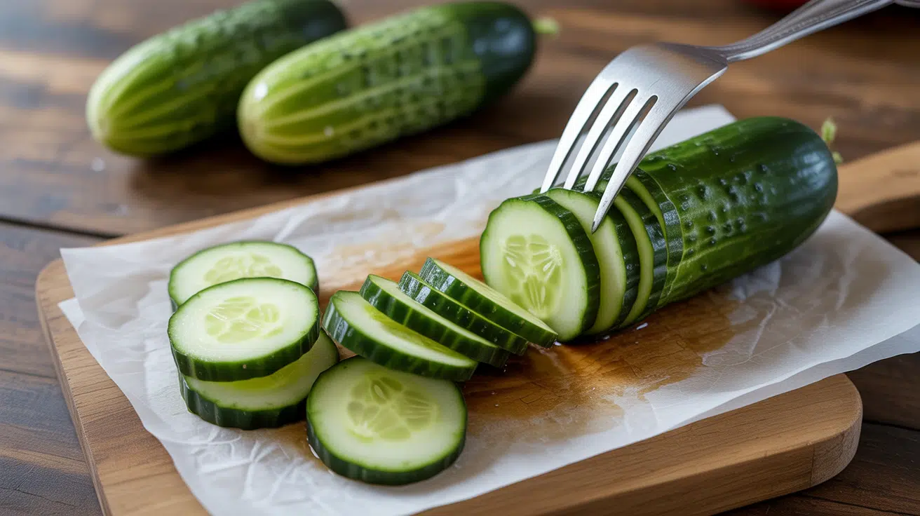 Slice Cucumbers into Thick Coins (about ½ Inch)
