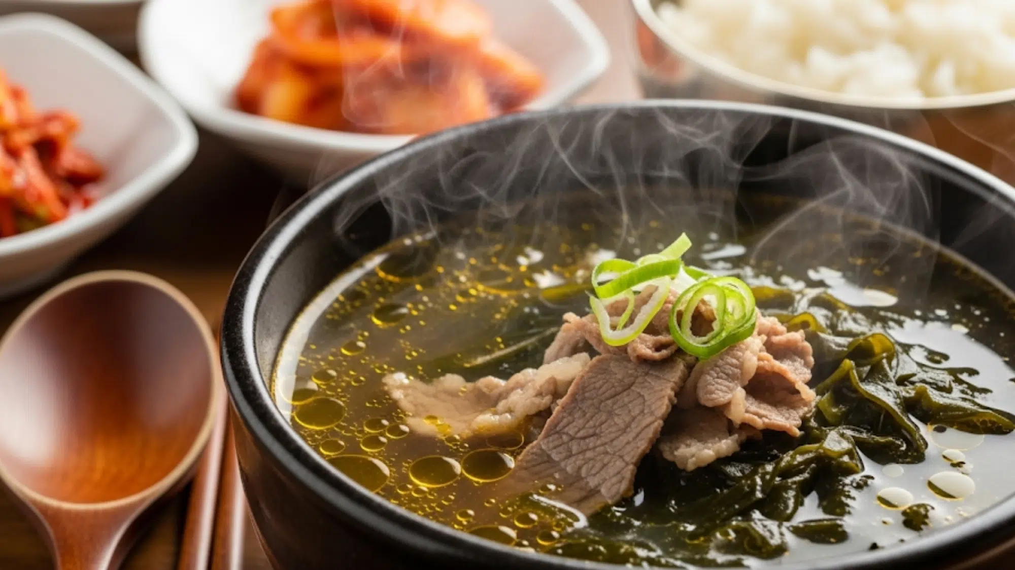 korean seaweed soup with beef miyeok guk