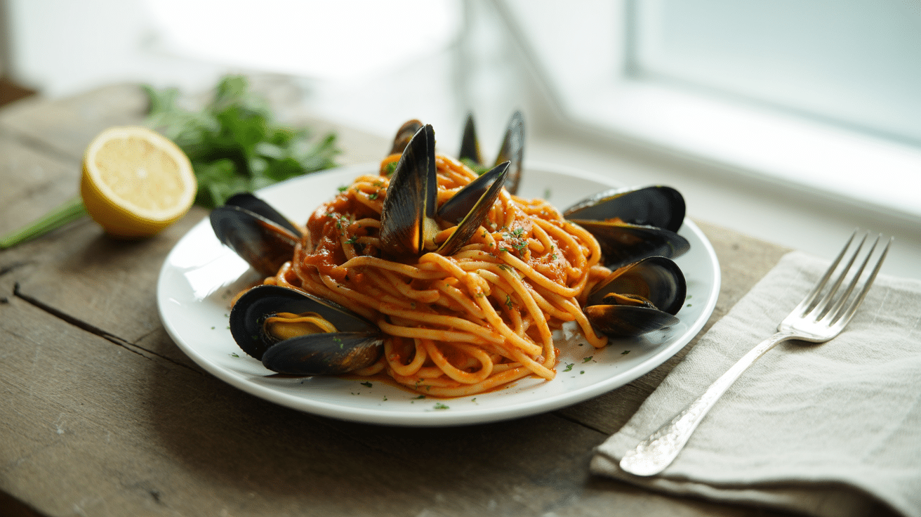 bucatini con le cozze