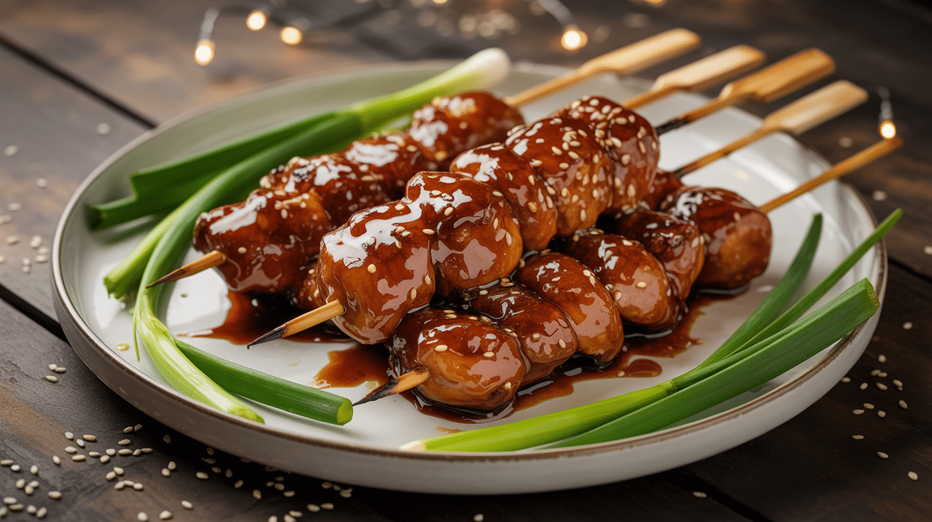 glazed chicken wings thighs or skewers