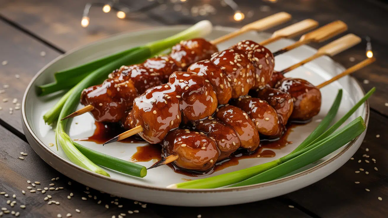 glazed chicken wings thighs or skewers