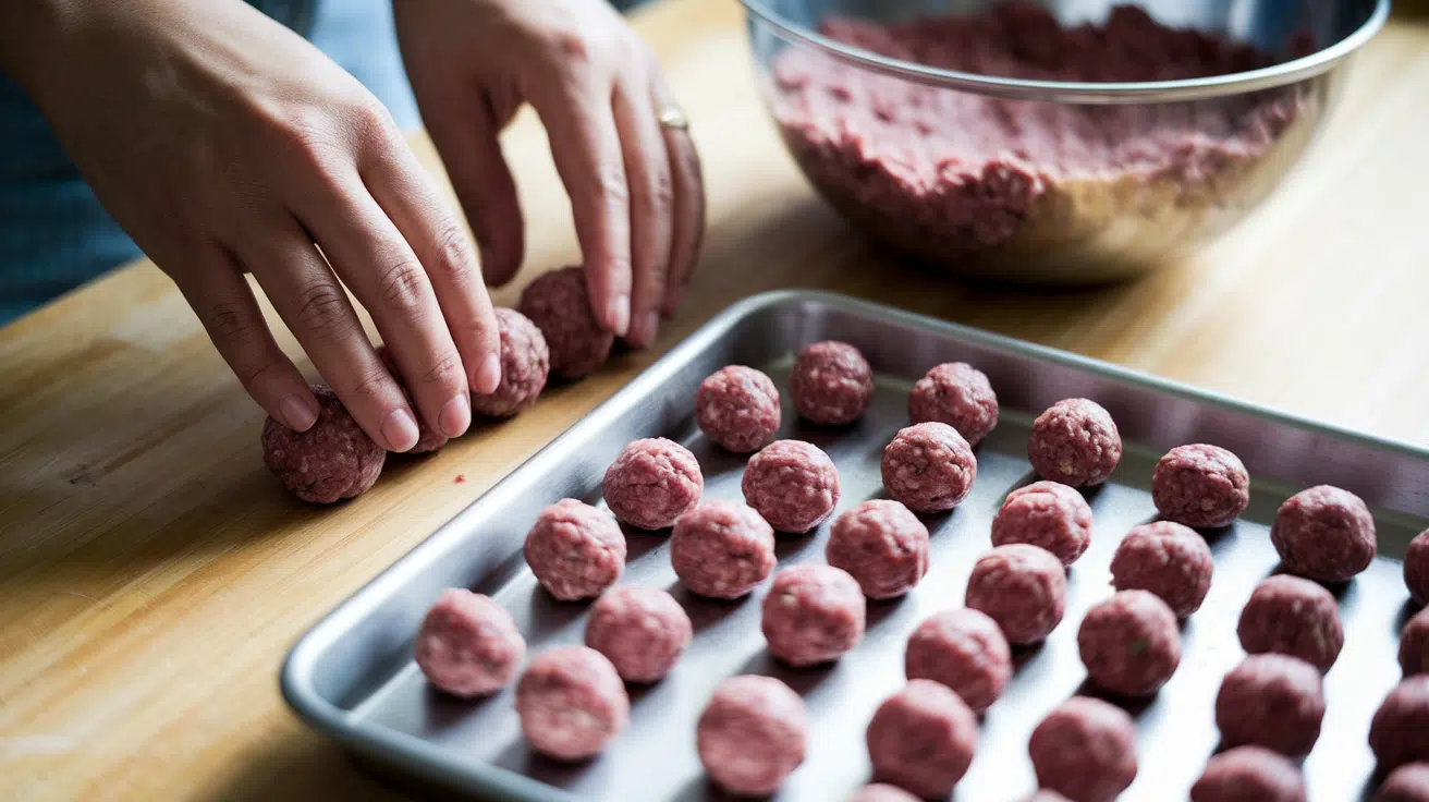 step 2 making mini meatballsq