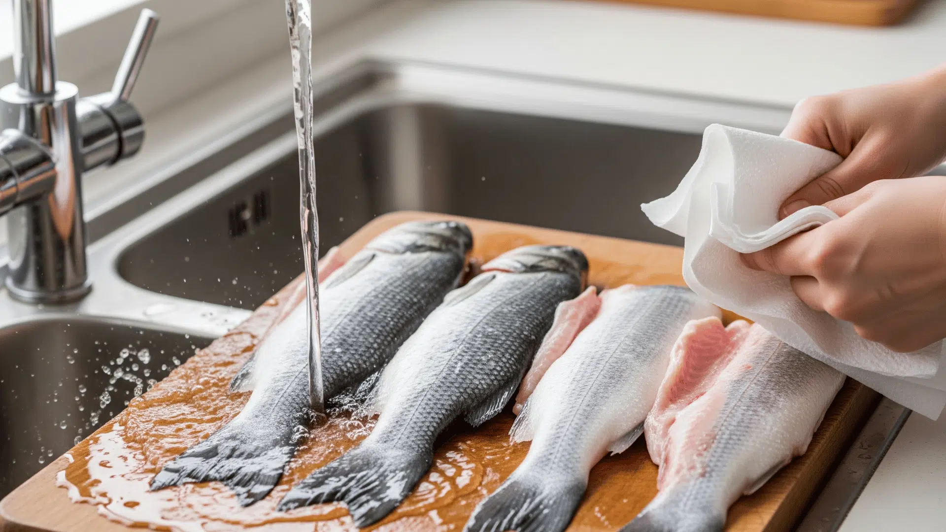 step 2 rinse and pat your fillets dry