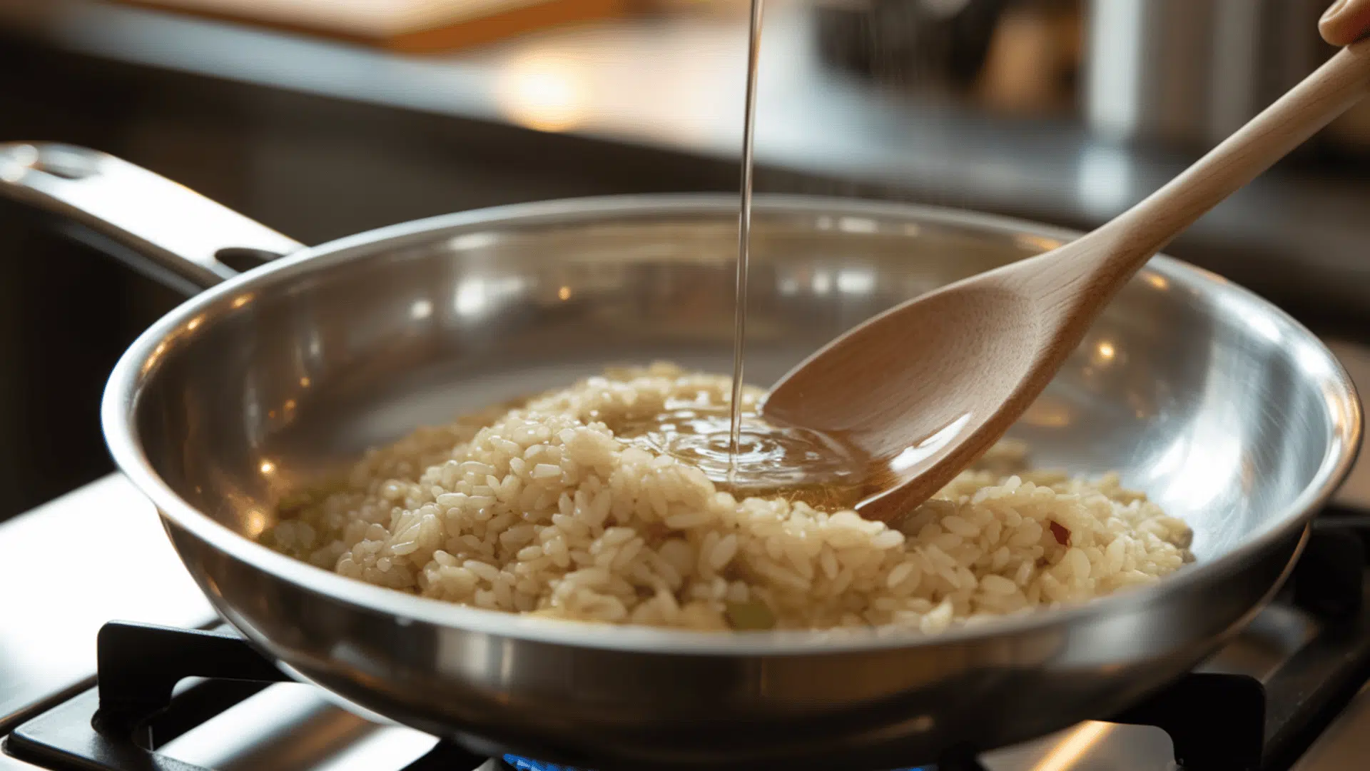 step 2 toasting rice for flavor and structure