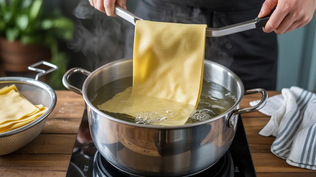 step 3 cooking pasta sheets to the right firmness