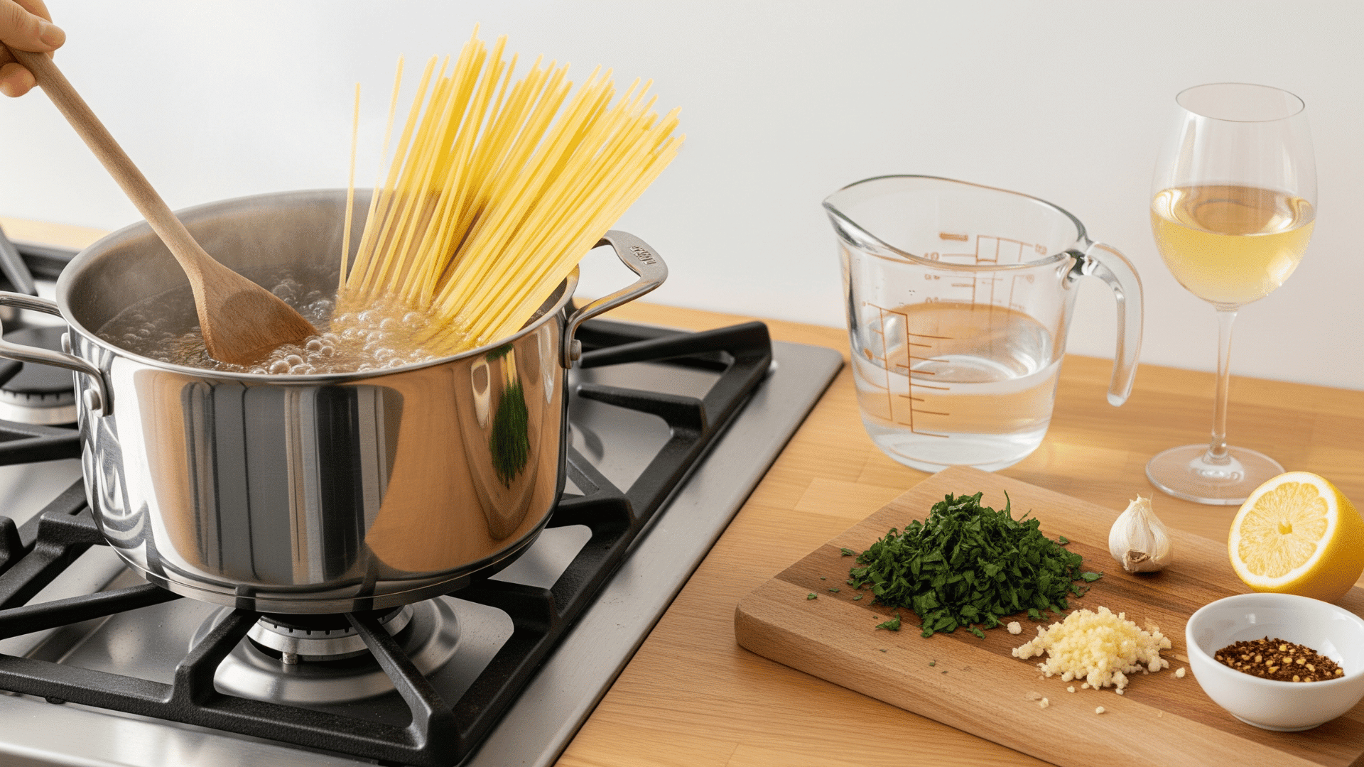 step 3 cooking the pasta to the right texture