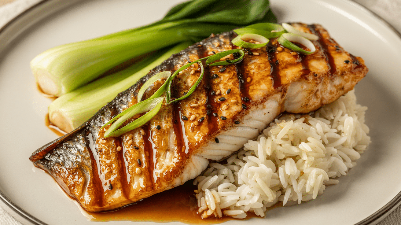 barramundi with honey soy glaze