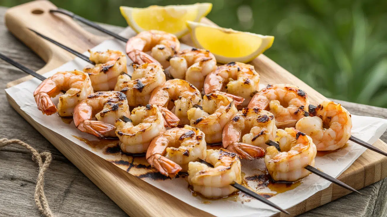 garlic butter shrimp skewers