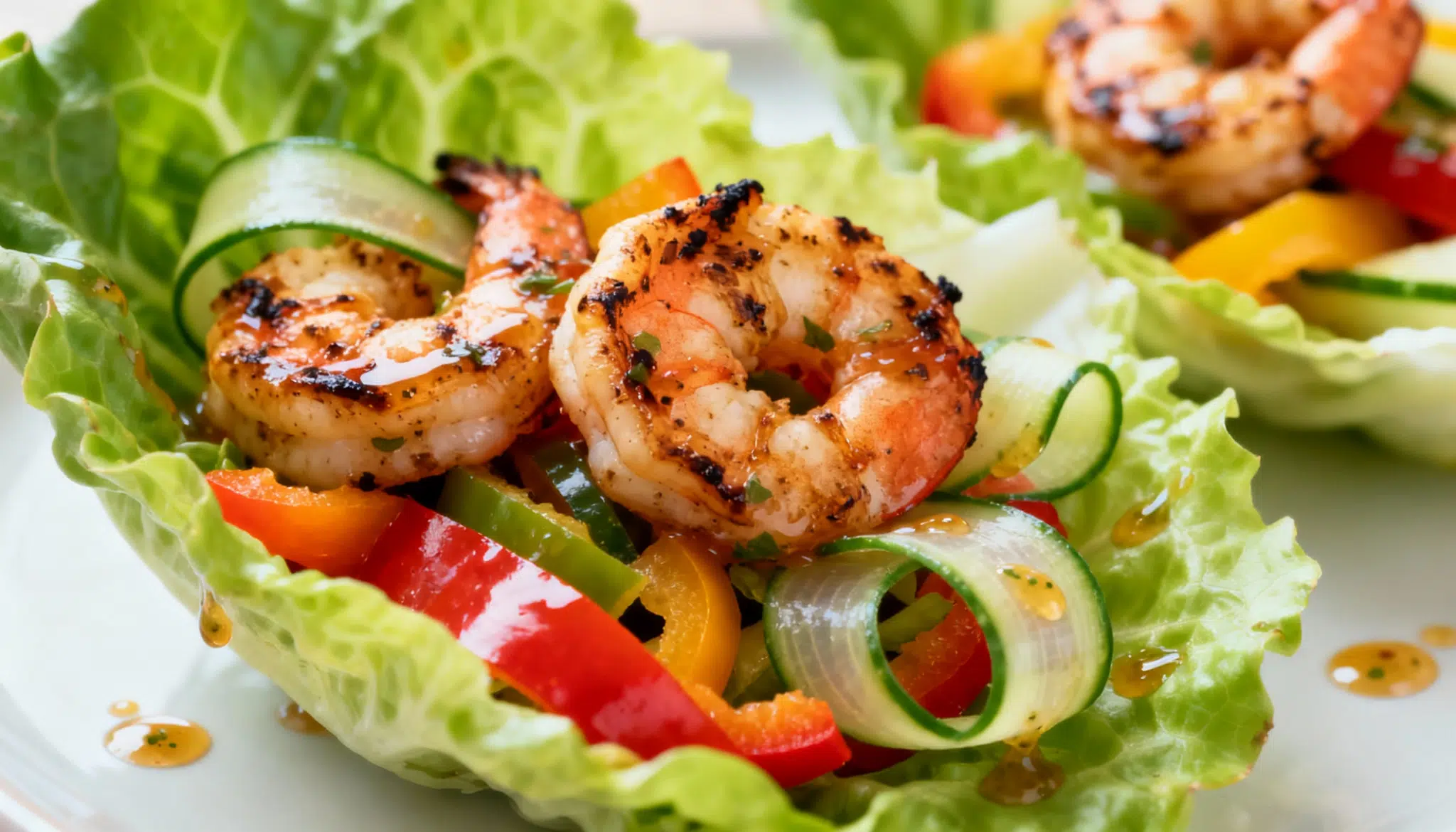 grilled shrimp salad cups
