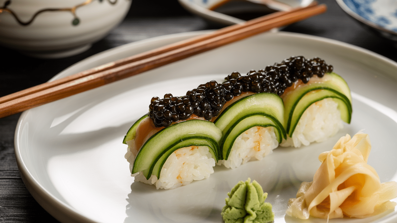 lumpfish roe cucumber sushi