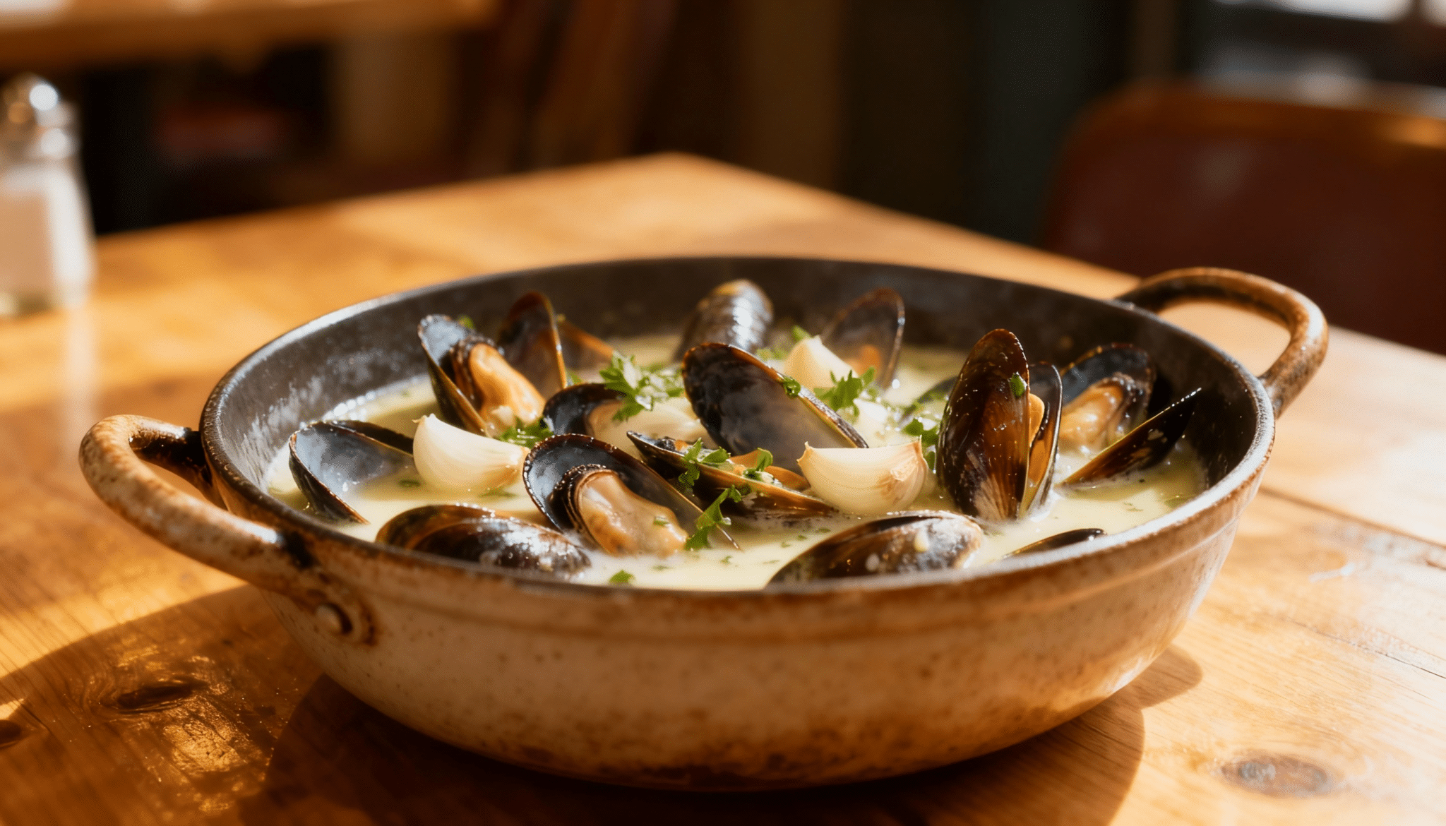 mussels in white wine sauce
