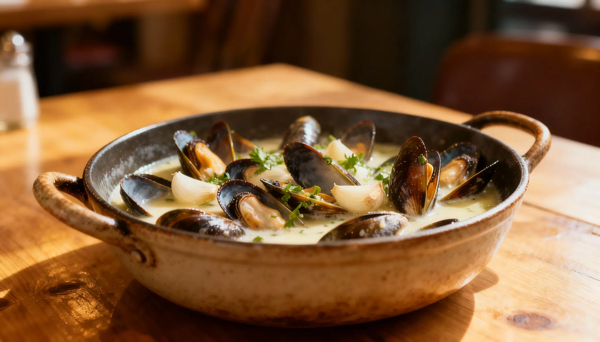 mussels in white wine sauce