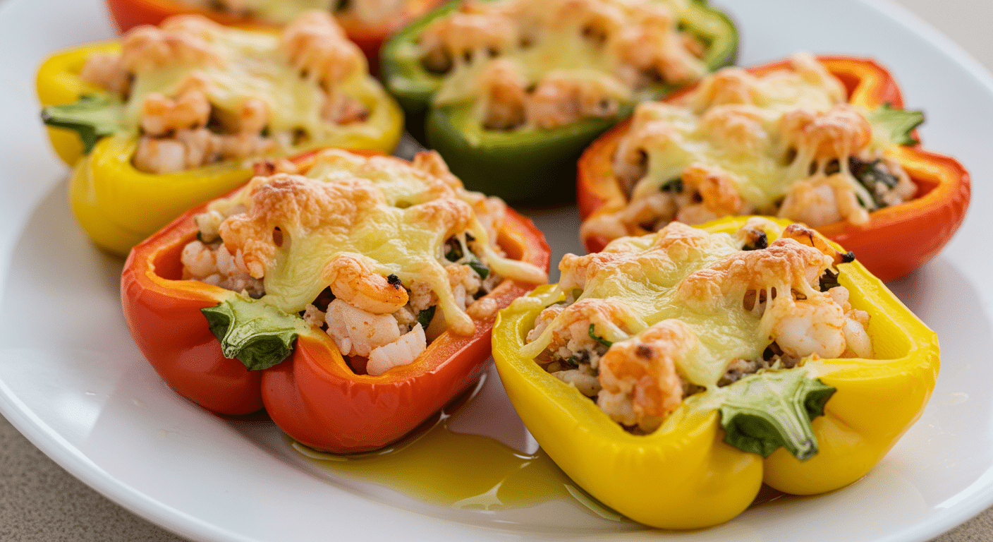 seafood stuffed bell peppers mini