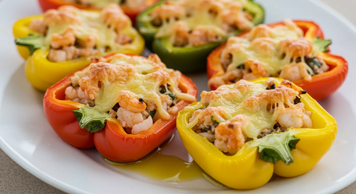 seafood stuffed bell peppers mini