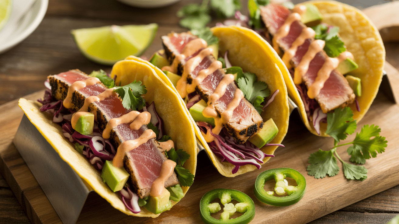 spicy ahi tuna tacos