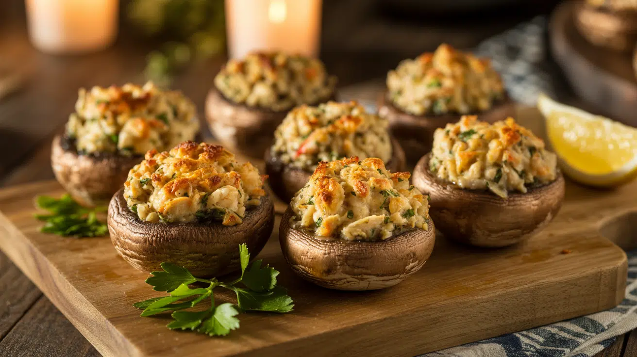 stuffed mushrooms with crab