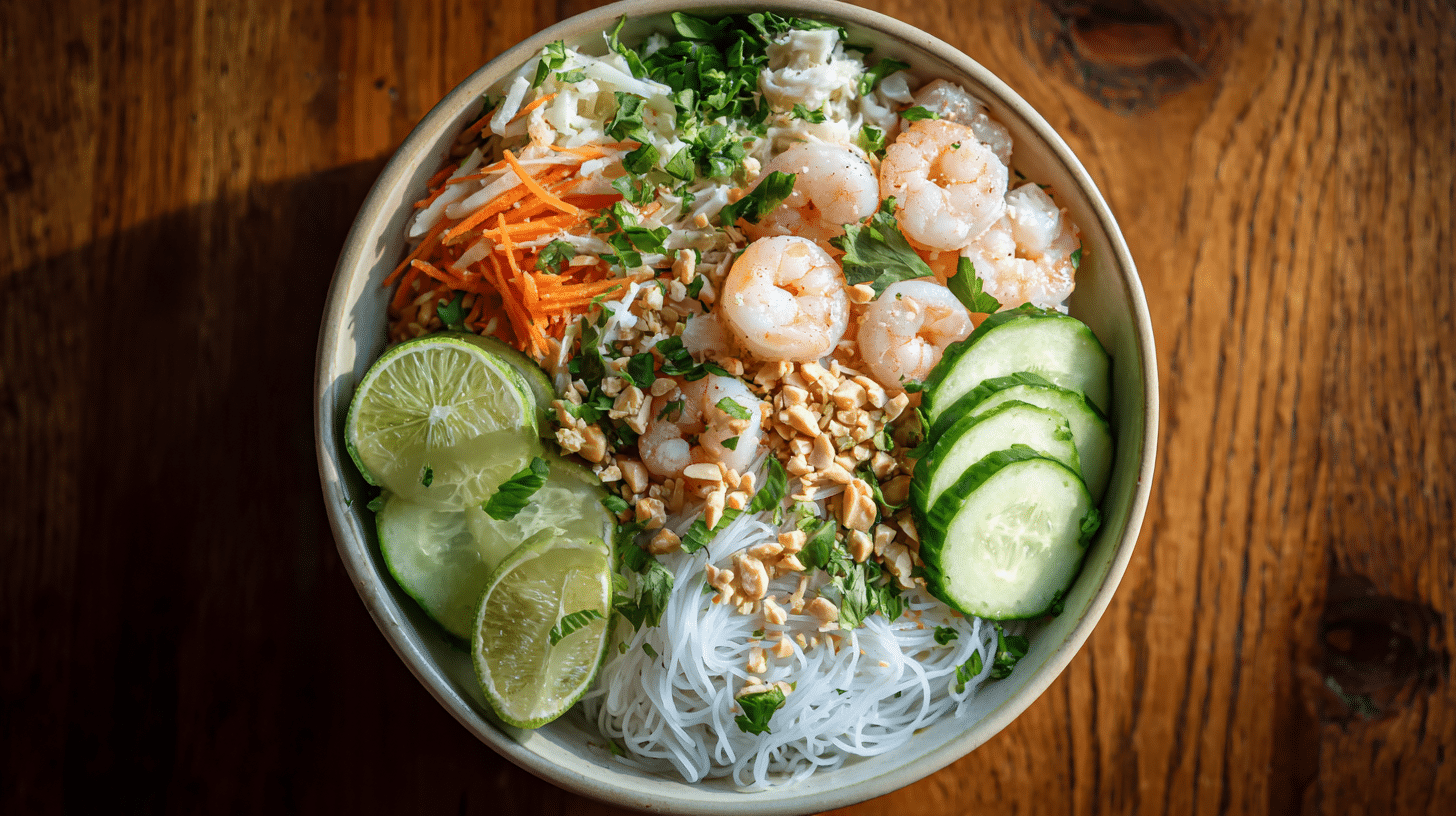 asian seafood vermicelli salad