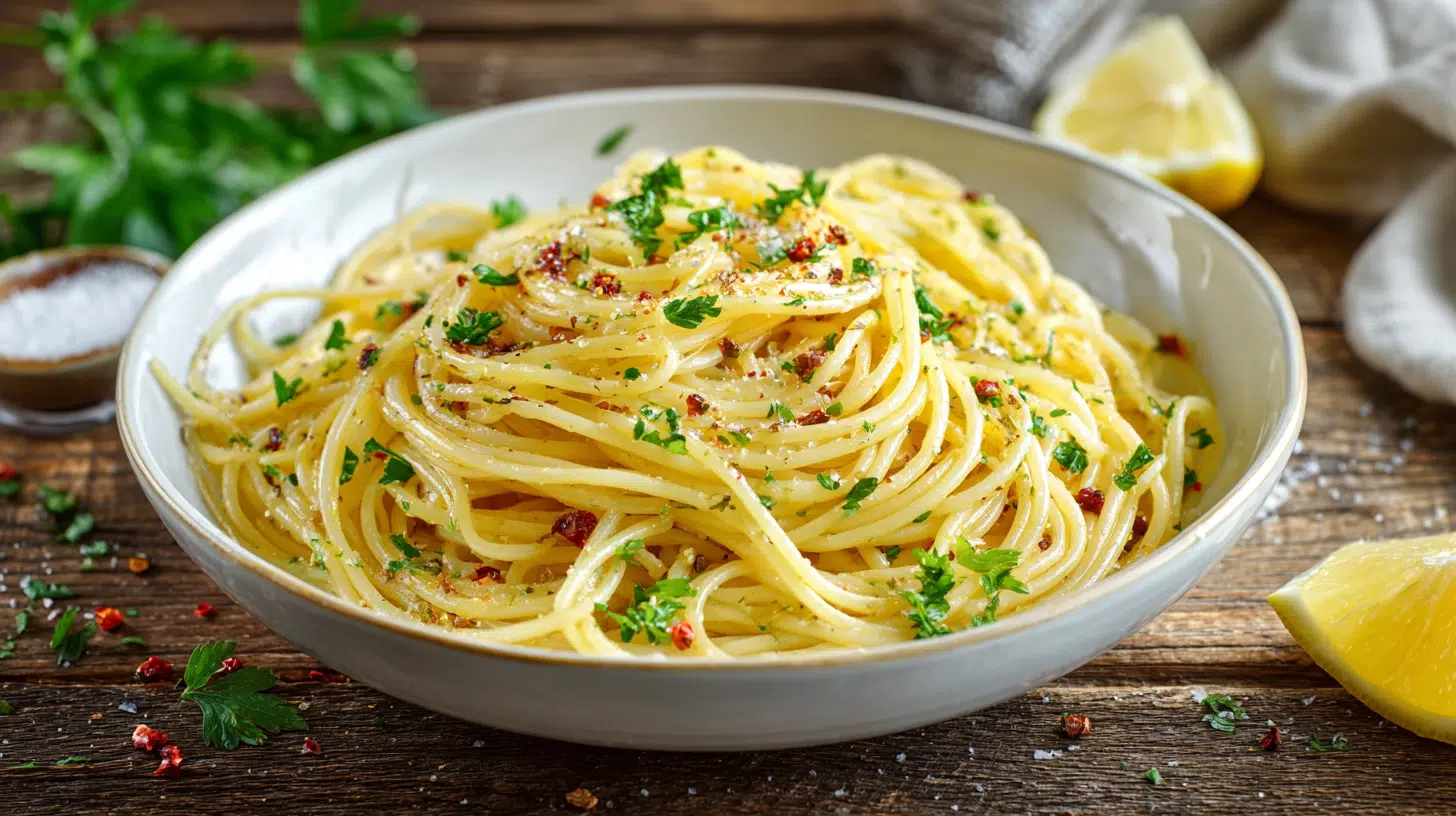 classic garlic anchovy pasta