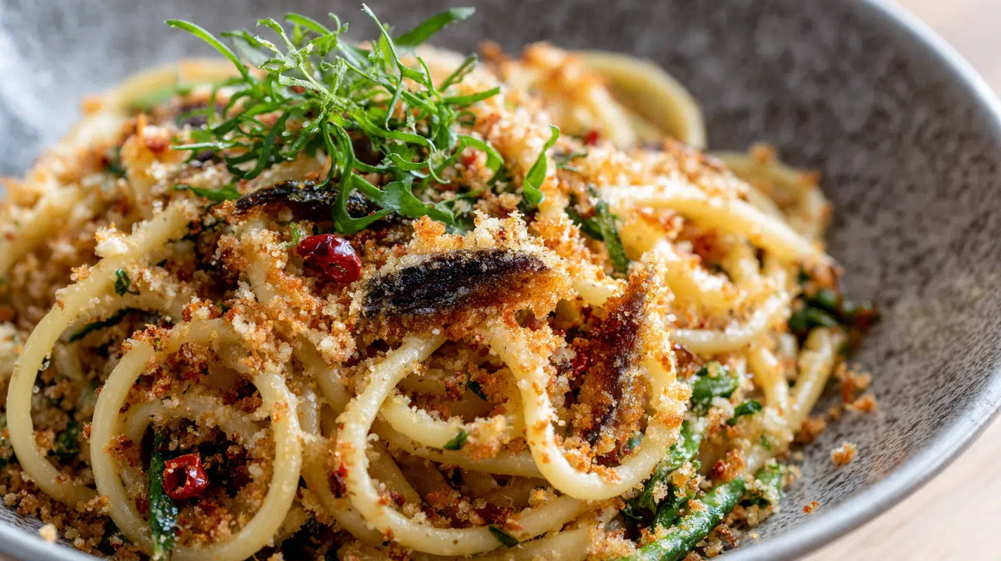 crispy breadcrumb anchovy pasta