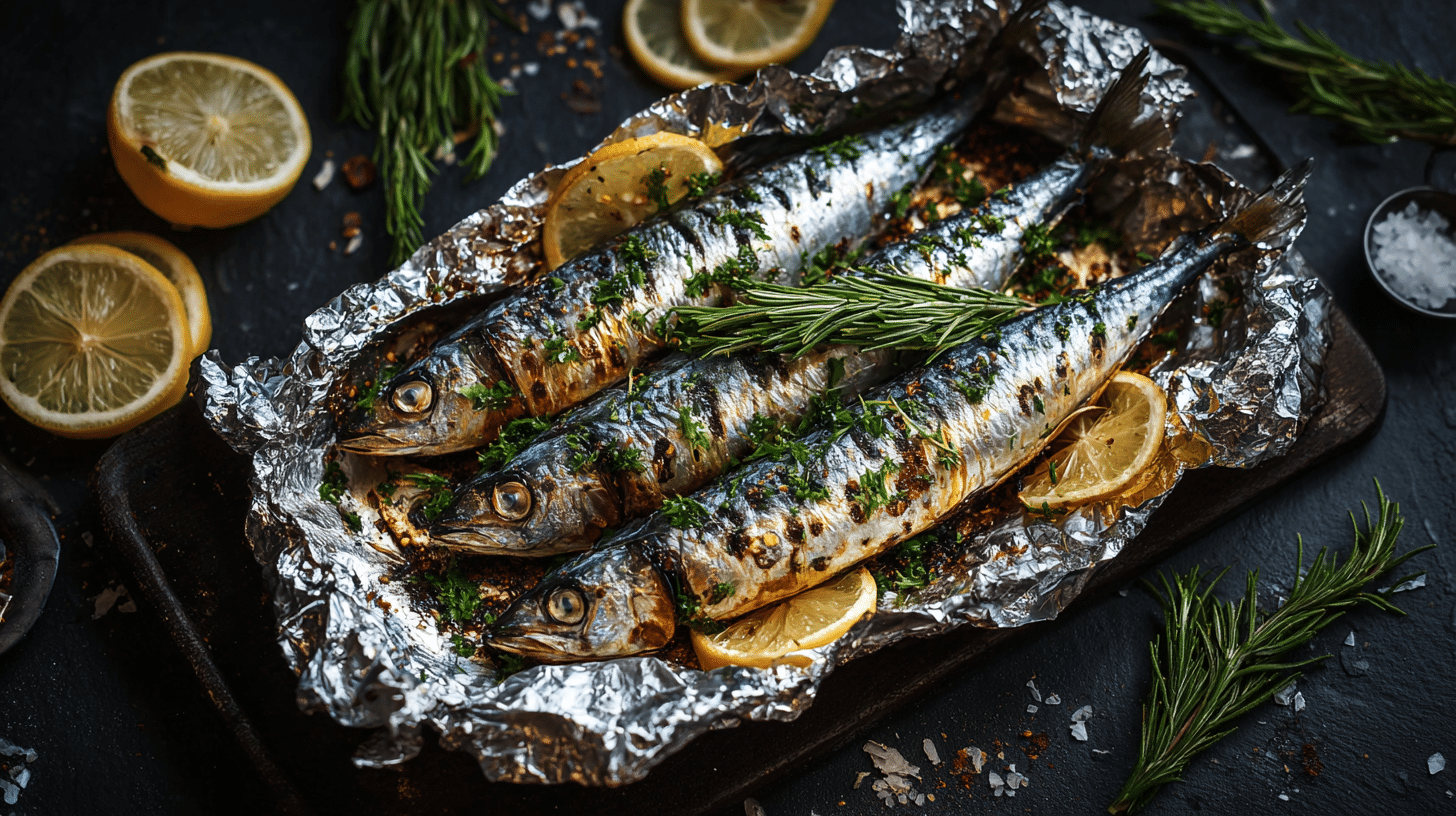 foil baked mackerel with herbs