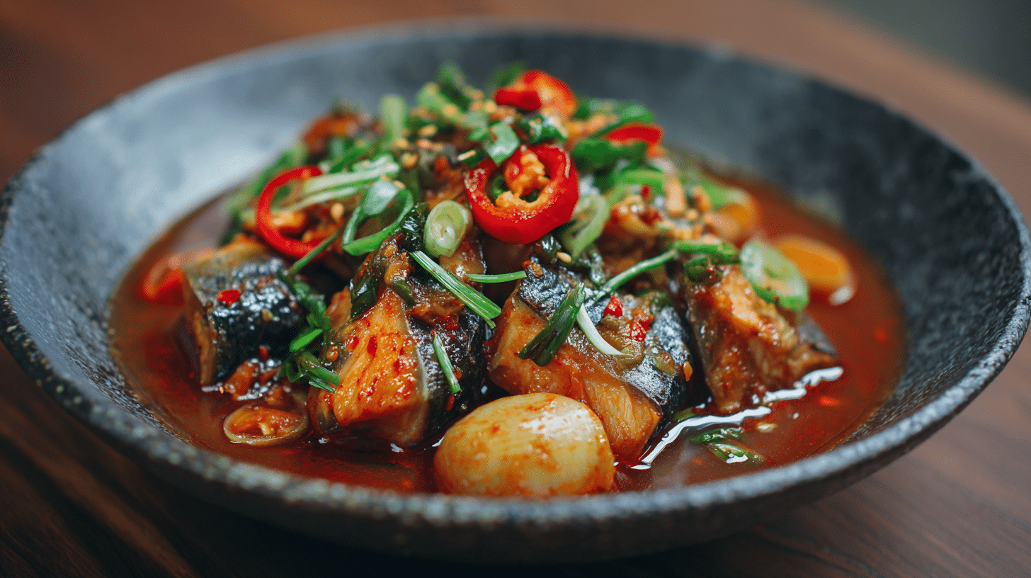 korean spicy braised mackerel