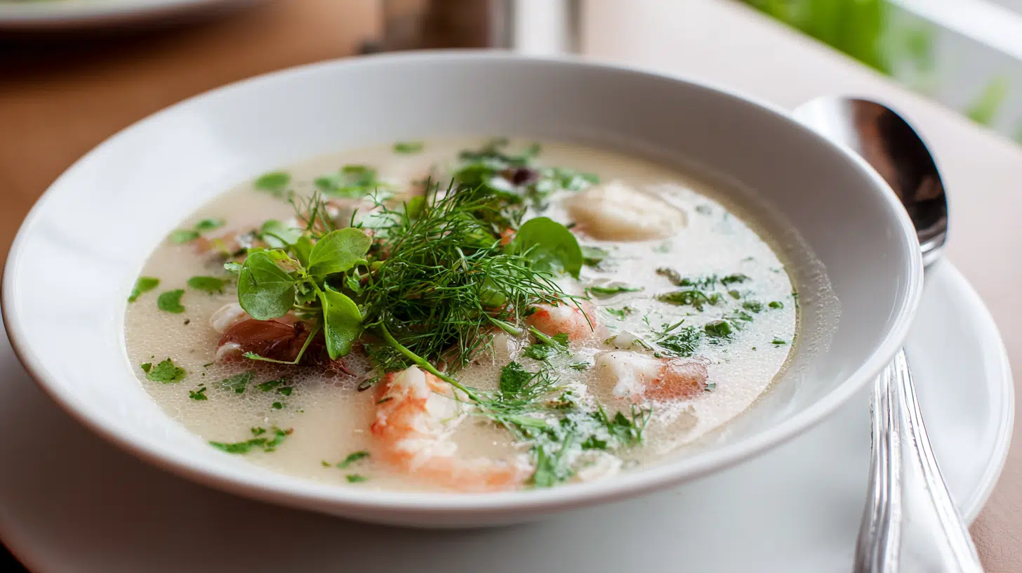 light creamy seafood soup