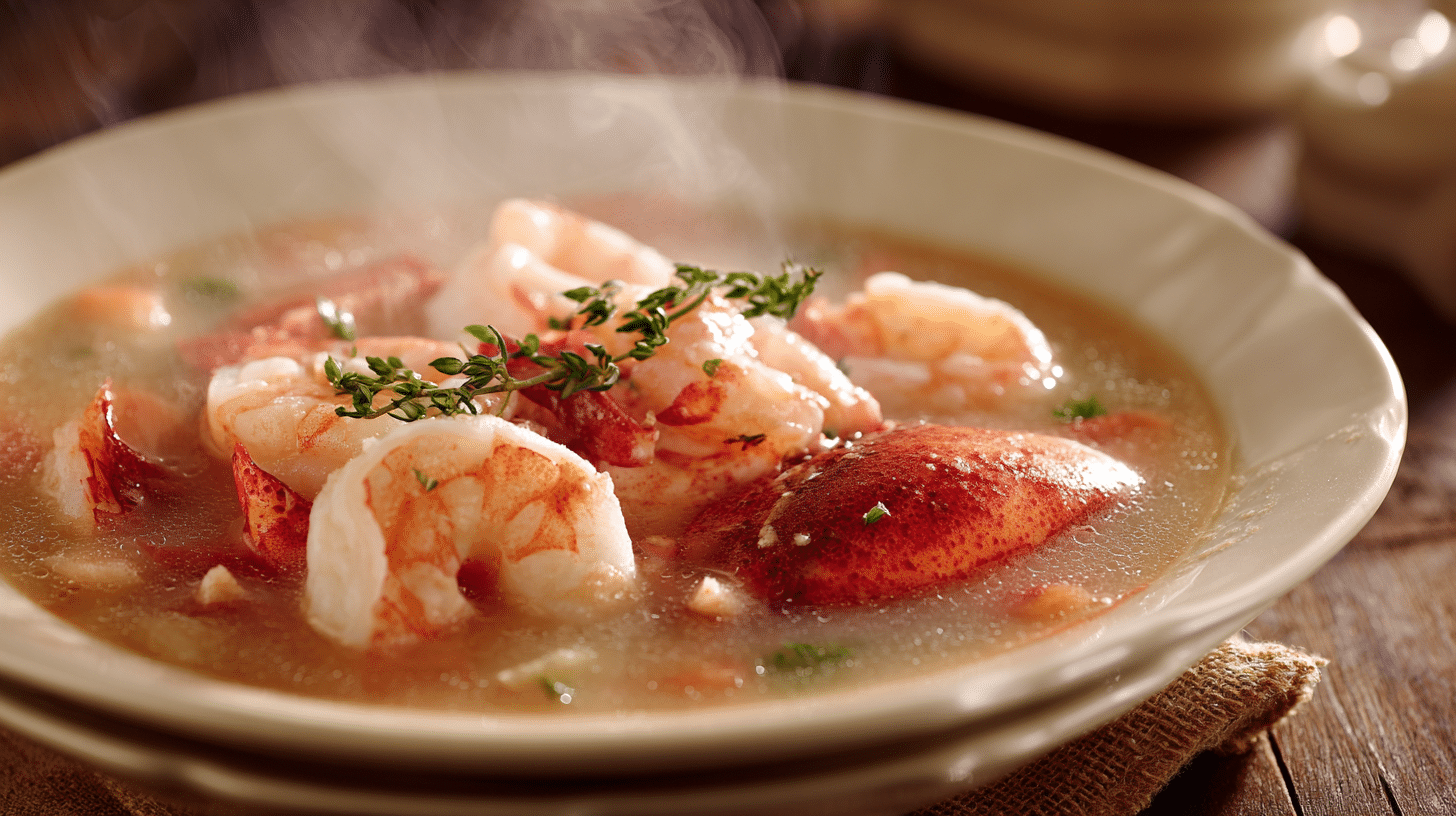 lobster and shrimp mixed seafood soup