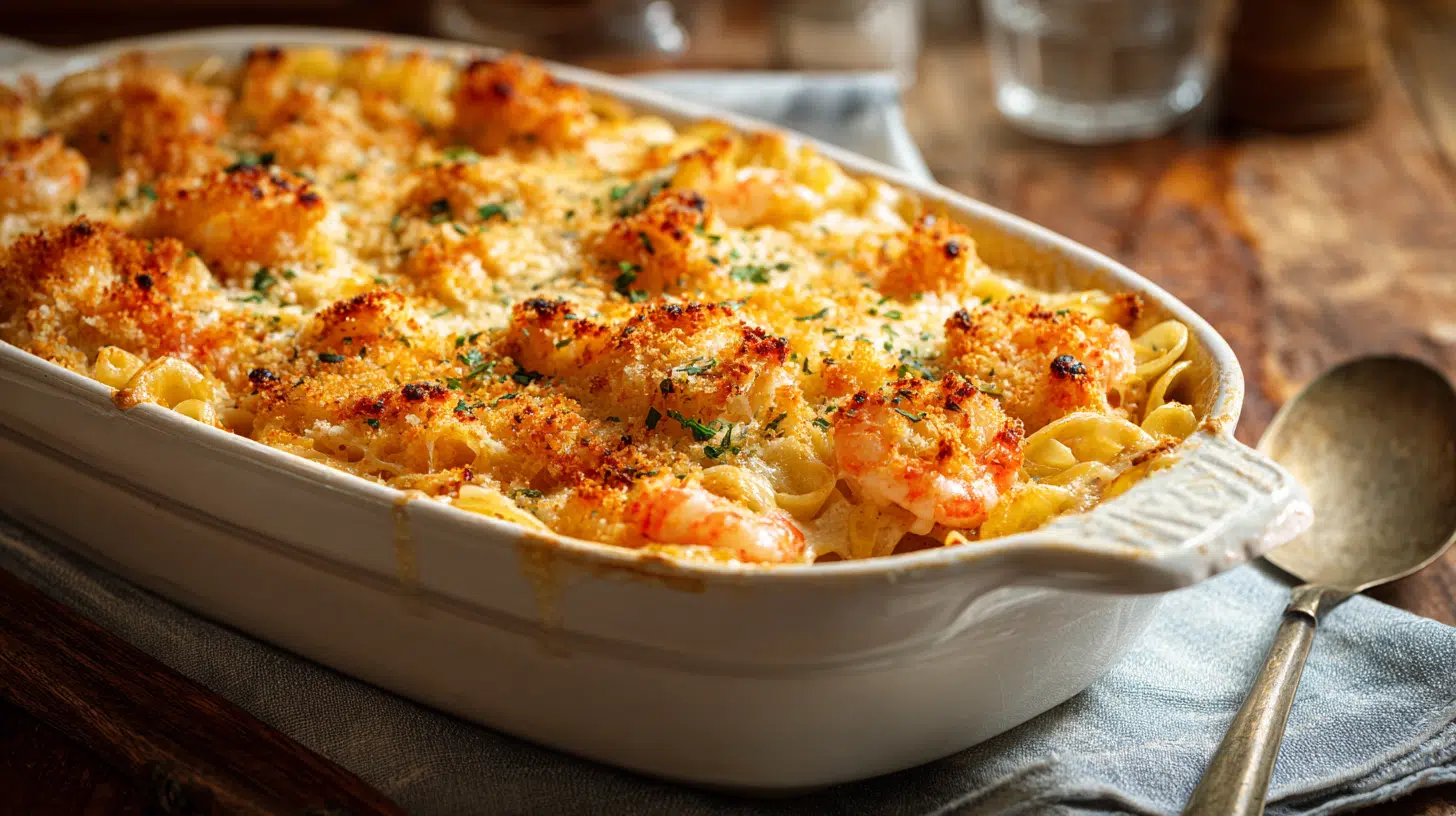 mixed seafood pasta bake