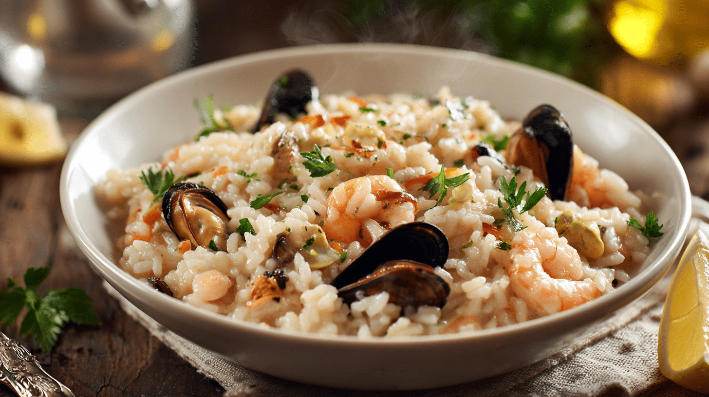 mixed seafood risotto