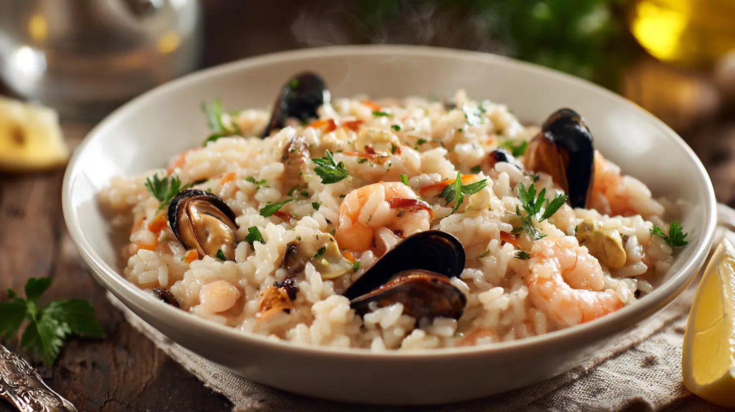 mixed seafood risotto