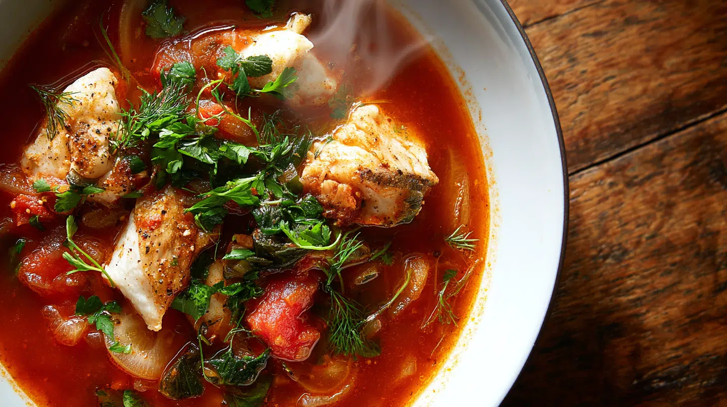 rustic tomato seafood soup