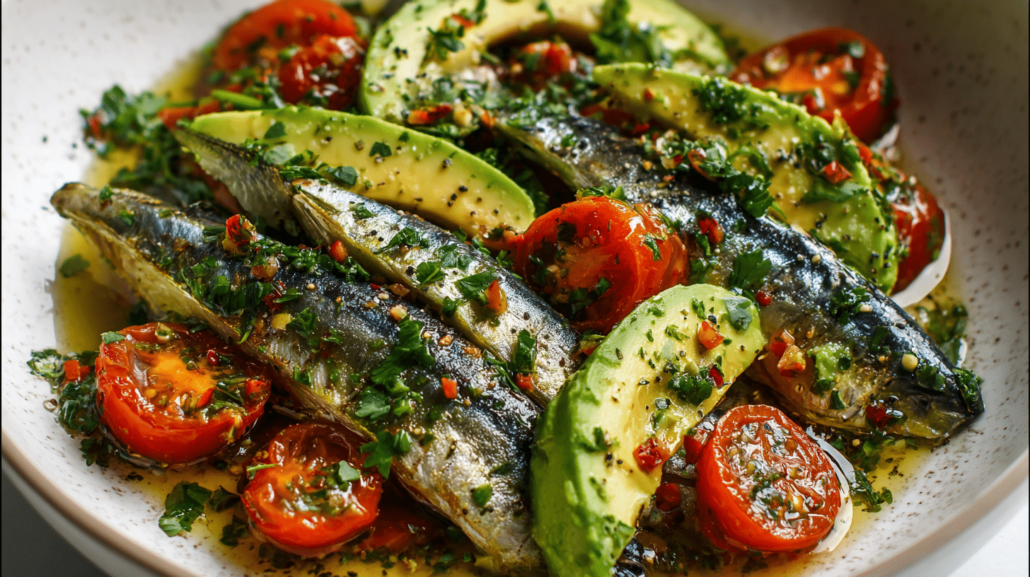 sardines with avocado