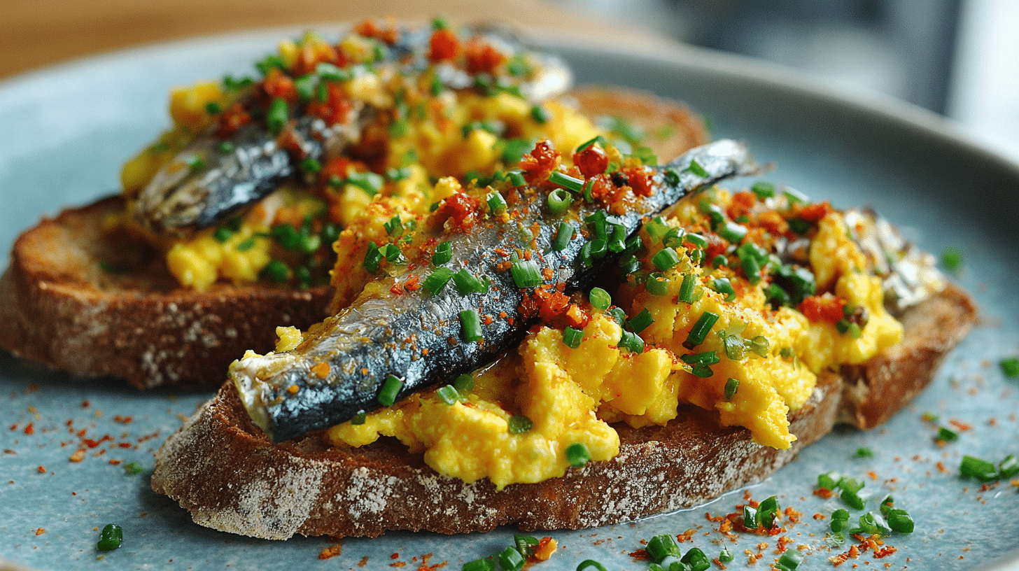 sardines with scrambled eggs