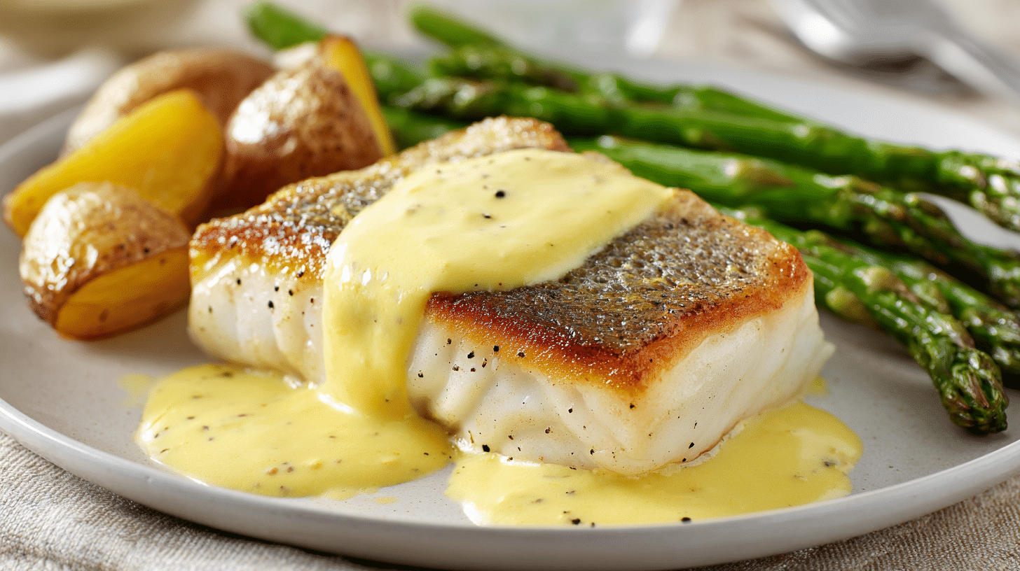 sea bass with hollandaise
