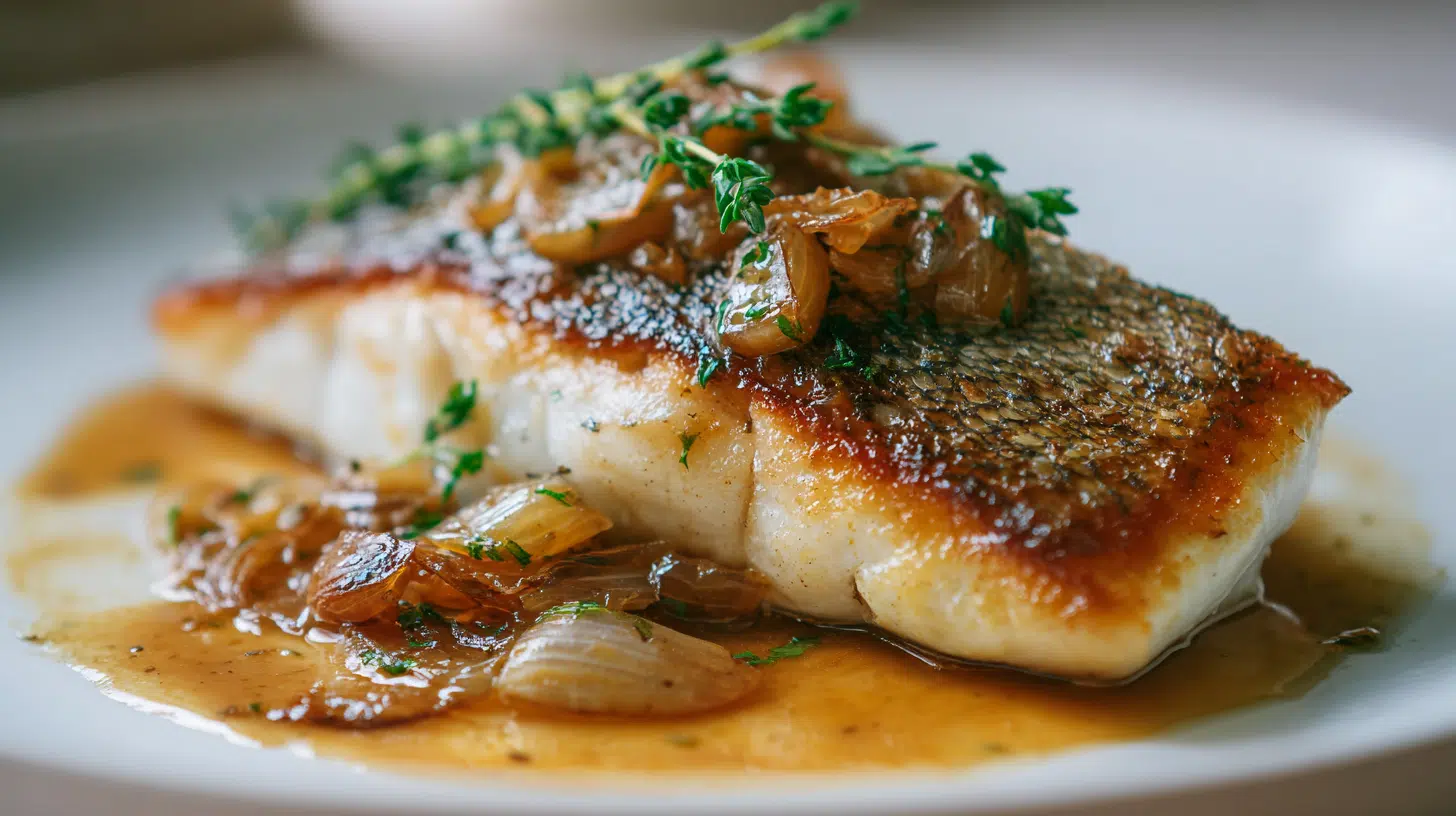 sea bass with shallot butter sauce