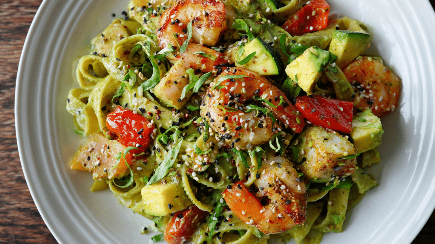 seafood pesto pasta