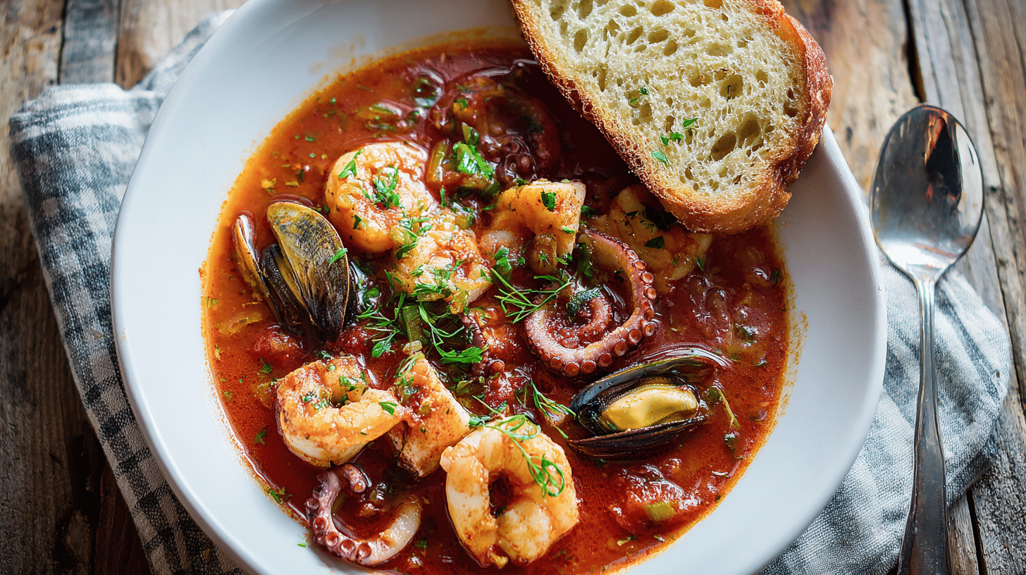 simple coastal seafood soup