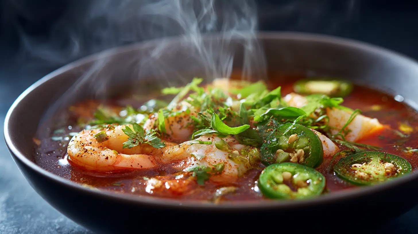 spicy shrimp and fish soup