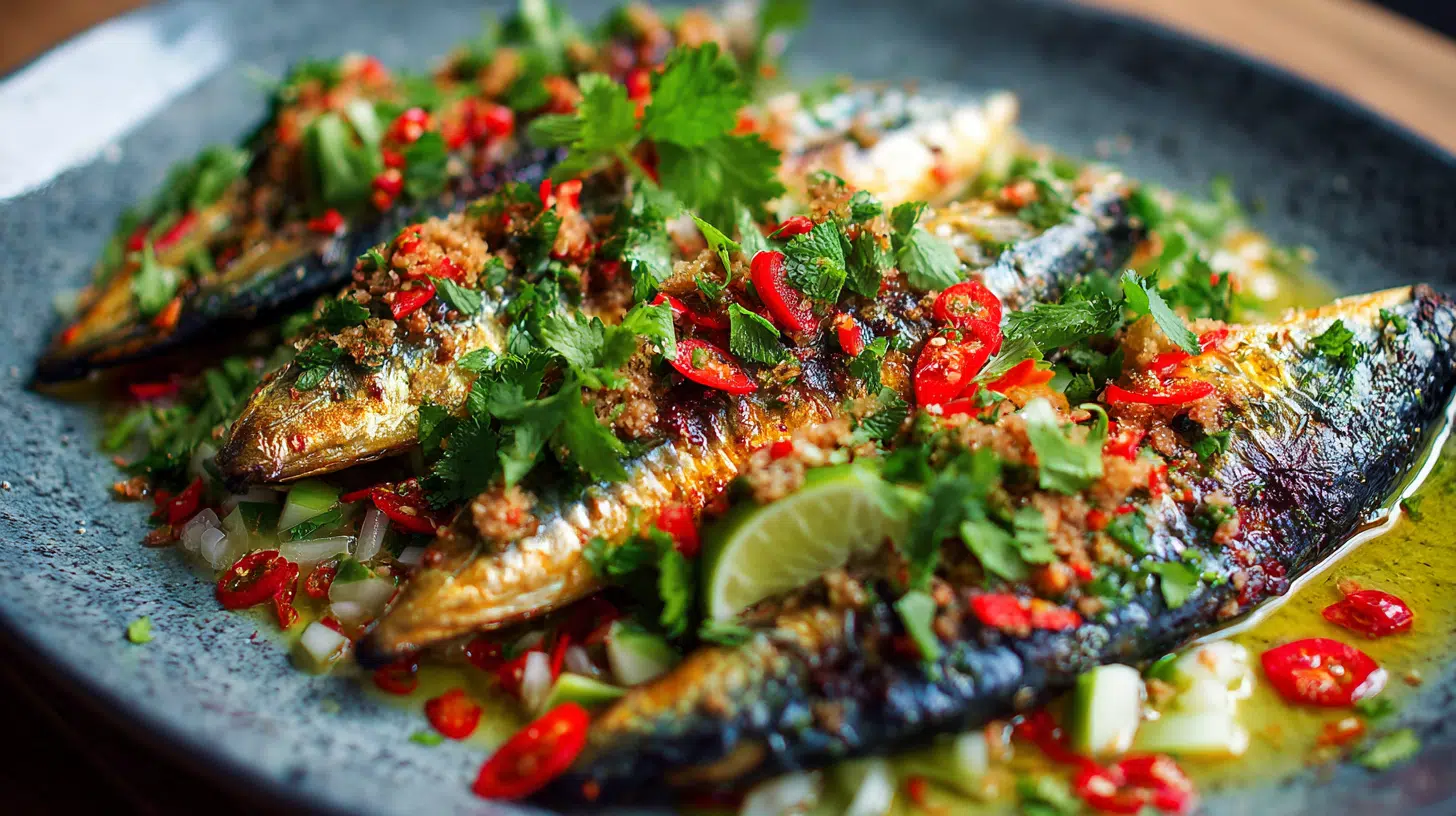 thai style mackerel with chili and lime